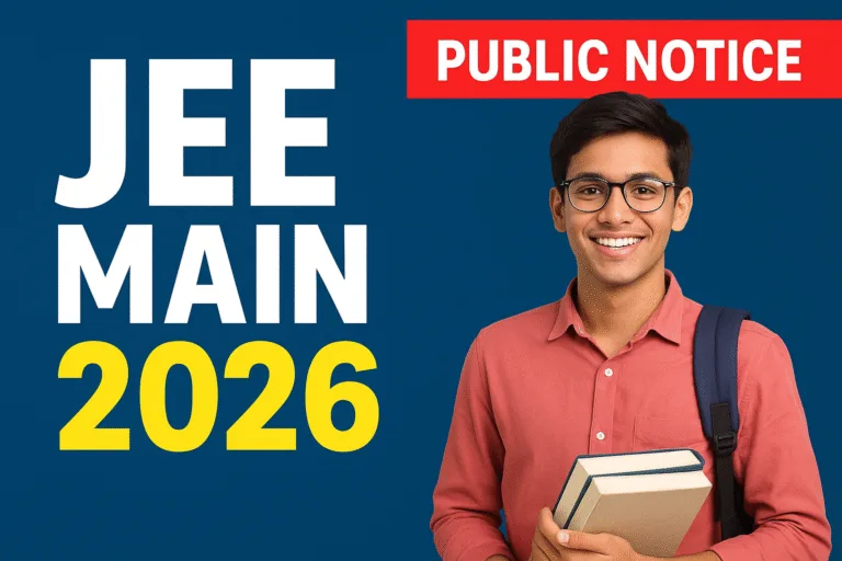 JEE Main 2026 Notification Released