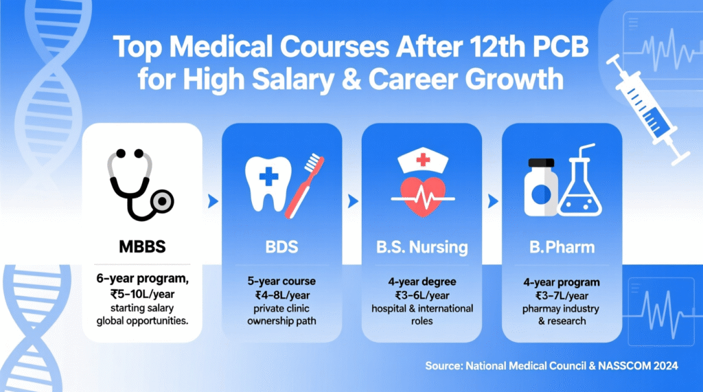 Top Medical Courses After 12th PCB for High Salary & Career Growth